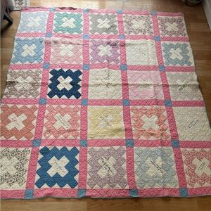 1931 Gorman Texas 25 Signatures Friendship/Signature Quilt 78x70